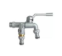 SXWYLZ Rubinetti da Esterno Antigelo Rubinetto da Giardino Doppia Uscita da 1/2 Rubinetto per Acqua Fredda a Parete per Patio, Grigio Chiaro