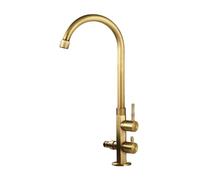 SXWYLZ Rubinetti da Esterno Giardino Antigelo Rubinetto Doppio Girevole a 360° Rubinetto per Acqua Fredda con Deviatore da 1/2, Doppie Maniglie,Colore Antico