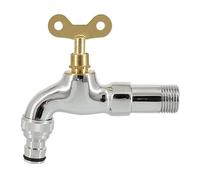 SXWYLZ Rubinetti da Esterno Giardino Rubinetto con Lucchetto per Esterno Rubinetto Ottone da Esterno A Muro Rubinetto da Giardino Resistente Al Gelo,Colore Cromo,110 Mm