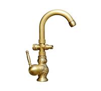 SXWYLZ Rubinetti da Esterno in Ottone Antigelo Rubinetto a Doppia Uscita Anticato con Connettore a Scatto a 1/2 Girevole a 360° Caldo e Freddo