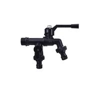 SXWYLZ Rubinetti da Esterno in Ottone Rubinetto Doppia Uscita Antigelo Rubinetto Doppio a Parete Rubinetti per Acqua Fredda 1/2" Uno in Entrata Due in Uscita,Nero