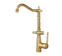 SXWYLZ Rubinetto a Doppia Uscita Antigelo Rubinetti Esterno con Attacco a Scatto da 1/2 Pollice Rubinetto da Giardino Antico Girevole a 360° Acqua Calda e Fredda