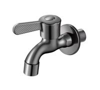 SXWYLZ Rubinetto a Muro per Lavatoio da 9 cm Rubinetto Acqua Fredda Lavabo | per Mocio Grigio Rubinetti Maniglia Singola con Beccuccio Rete per Lavabo Lavanderia e Balcone
