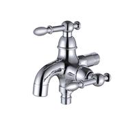 SXWYLZ Rubinetto a Parete Acqua Fredda Rubinetto Doppio Lavatrice Lavandino Rubinetti Lavatrice Uno Ingresso Due Uscite per Mop Pool, Cromo