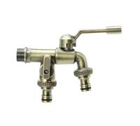 SXWYLZ Rubinetto Acqua Fredda 1/2 Rubinetto Giardino Doppia Uscita Rubinetti da Esterno a Muro per Giardino e Patio,Bronzo