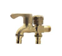 SXWYLZ Rubinetto Acqua Fredda a Muro Rubinetti Doppio Giardino Ottone Rubinetto Lavatrice 1/2 per Patio, Colore Rame