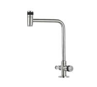 SXWYLZ Rubinetto Acqua Fredda Giardino Doppio Rubinetto Esterno Girevole a 360° Rubinetti per Esterno Antigelo con Deviatore da 1/2 Doppia Maniglia, Acciaio Inossidabile,Cromo