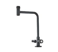 SXWYLZ Rubinetto Acqua Fredda Giardino Doppio Rubinetto Esterno Girevole a 360° Rubinetti per Esterno Antigelo con Deviatore da 1/2 Doppia Maniglia, Acciaio Inossidabile,Nero