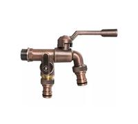 SXWYLZ Rubinetto Acqua Fredda Rubinetti da Esterno Doppio a Parete Rubinetto da Giardino Esterno 1/2 per Irrigazione e Lavaggio Auto, Antico Rosso