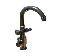 SXWYLZ Rubinetto Acqua Fredda Rubinetto Giardino Doppia Uscita Girevole a 360° Rubinetti Esterno Antigelo con Deviatore Doppia Maniglia,Nero