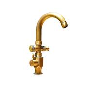 SXWYLZ Rubinetto da Giardino Esterno Rubinetto Acqua Fredda Antigelo Girevole a 360° Rubinetti Doppio con Deviatore da 1/2, Doppie Maniglie,Colore Antico