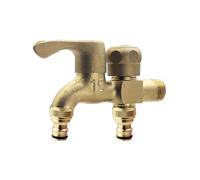 SXWYLZ Rubinetto Doppia Uscita da Parete in Ottone Rubinetti da Esterno Rubinetto per Acqua Fredda da 1/2" per Bagno e Patio, Colore Rame