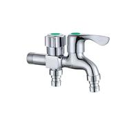 SXWYLZ Rubinetto Doppia Uscita Parete Rubinetto Acqua Fredda Uno Dentro Due Fuori Rubinetti da Bagno per Lavatrici 1/2, Cromato