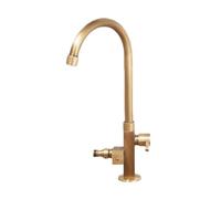 SXWYLZ Rubinetto Doppio da Giardino in Ottone Antico Rubinetti da Esterno Antigelo con Deviatore Rubinetto Acqua Fredda Girevole a 360° Doppia Maniglia