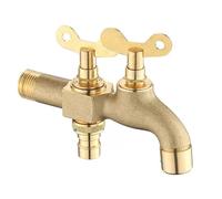 SXWYLZ Rubinetto Doppio Giardino 1/2 Pollice Rubinetto Giardino Doppio Ottone Rubinetto con Chiave da Esterno Rubinetto Acqua Fredda Resistente al Gelo
