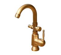 SXWYLZ Rubinetto Esterno Antico Rubinetto Giardino Doppia Uscita Girevole a 360° con Sdoppiatore, Acqua Calda e Fredda