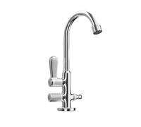 SXWYLZ Rubinetto Esterno Antigelo con Deviatore da 1/2 Rubinetto Acqua Fredda a Doppio Uso Girevole a 360° Doppia Maniglia, Cromo