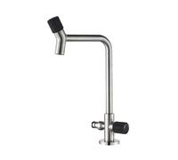 SXWYLZ Rubinetto Esterno Antigelo Doppio Rubinetto Giardino Girevole a 360° Rubinetti Acqua Fredda con Deviatore da 1/2 Doppie Maniglie, Acciaio Inossidabile,Cromo