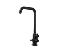 SXWYLZ Rubinetto Esterno Antigelo Rubinetti da Esterno Doppio Girevole a 360° Rubinetto per Acqua Fredda con Deviatore Doppia Maniglia,Nero