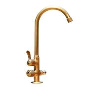 SXWYLZ Rubinetto Esterno Antigelo Rubinetto Doppio da Giardino Girevole a 360° Rubinetti per Acqua Fredda con Deviatore, Doppia Maniglia,Colore Antico