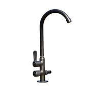 SXWYLZ Rubinetto Esterno Giardino Nero Rubinetto per Acqua Fredda Antigelo Girevole a 360° Rubinetti Doppio Uscita con Deviatore da 1/2 Doppie Maniglie