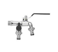 SXWYLZ Rubinetto Esterno Giardino Rubinetto Solo Acqua Fredda a Muro Rubinetti Giardino Doppia Uscita 1/2 un Ingresso e Due Uscite per L'Uso in Cortile,Chrome + Nero