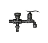 SXWYLZ Rubinetto Esterno Nero Rubinetto Doppio da Giardino Rubinetti Acqua Fredda da 1/2" a Parete per Mop Pool da Giardino