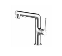 SXWYLZ Rubinetto Estraibile in Ottone, Rubinetto Bagno Lavabo a 3 Modalità, Rubinetti Doccetta Maniglia Singola, Acqua Calda e Fredda,Cromo