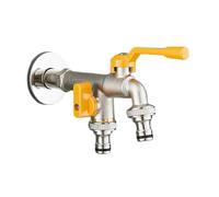 SXWYLZ Rubinetto Giardino Doppia Uscita a Parete Rubinetti da Esterno Antigelo Rubinetto per Acqua Fredda da 1/2" per Patio,Cromo,20 CM