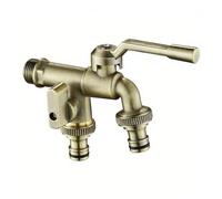 SXWYLZ Rubinetto Giardino Doppia Uscita a Parete Rubinetto Esterno Antigelo Rubinetti da 1/2 Acqua Fredda per Terrazze Esterno, Bronzo