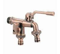 SXWYLZ Rubinetto Giardino Doppio Vintage Doppio Rubinetto Giardino Ottone Rubinetto Acqua Fredda Rubinetto da Esterno A Muro Rubinetto da Esterno Antigelo