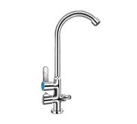 SXWYLZ Rubinetto Giardino in Ottone per Esterno Rubinetto per Acqua Fredda Antigelo con Deviatore Rubinetti Doppia Uscita Girevole a 360° Doppia Maniglia, Cromo