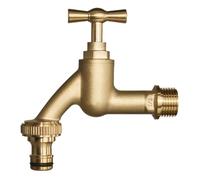 SXWYLZ Rubinetto Giardino Ottone Rubinetti da Esterno A Muro Rubinetto Acqua Fredda Rubinetto A Muro Lavatoio Rubinetto per Fontana da Giardino,Colore Ottone
