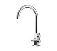 SXWYLZ Rubinetto Giardino Rubinetto per Acqua Fredda con Deviatore Rotazione a 360° Rubinetti Doppio Uso Doppia Maniglia,Cromo