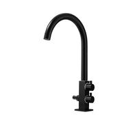 SXWYLZ Rubinetto Giardino Rubinetto per Acqua Fredda con Deviatore Rotazione a 360° Rubinetti Doppio Uso Doppia Maniglia,Nero