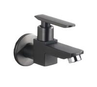 SXWYLZ Rubinetto Lavabo Muro Rubinetti Acqua Fredda Rubinetto Lavello Cucina per Mop Pool, Maniglia Singola, Lega di Zinco,Grigio