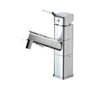 SXWYLZ Rubinetto Lavabo, Rubinetto Rotante Bagno Estraibile, Miscelatore Lavabo a 3 Modalità, Maniglia Singola, Caldo e Freddo,Cromo