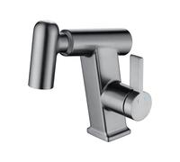 SXWYLZ Rubinetto Lavandino Bagno con Doccetta Estraibile Rubinetto Rotante Bagno a 3 Modalità Maniglia Singola Acqua Calda e Fredda,Grigio