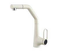 SXWYLZ Rubinetto Lavandino con Doccetta Estraibile Rubinetto Girevole a 360° Rubinetti da Bagno a 2 Modalità Maniglia Singola Acqua Calda e Fredda,Bianco