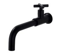 SXWYLZ Rubinetto Lavatoio Girevole Rubinetti Acqua Fredda A Parete Lungo Rubinetto da Muro per Lavatoio Rubinetti A Muro Acqua Fredda,Nero