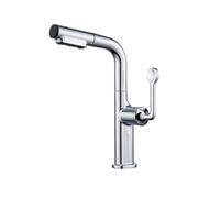 SXWYLZ Rubinetto Lavello Bagno con Doccetta Estraibile Rubinetto Bagno Lavabo Girevole a 360°, 3 Modalità Rubinetti con Maniglia Singola, Caldo e Freddo,Cromo