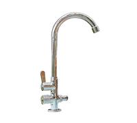 SXWYLZ Rubinetto per Acqua Fredda da Esterno Antigelo con Deviatore Rubinetto a Doppia Uscita Rotazione a 360° Doppia Maniglia,Cromo