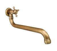 SXWYLZ Rubinetto per Lavello In Ottone Antico Rubinetto Lavello Cucina A Muro Solo Acqua Fredda Rubinetti per Lavelli da Cucina A Muro Ottone Rubinetto Lavello Manopole