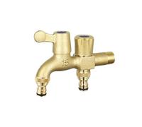SXWYLZ Rubinetto Solo Acqua Fredda a Parete Rubinetti Doppia Uscita Rubinetto Giardino Antigelo da 1/2" per Annaffiare i Fiori e Lavare le Auto, Colore Rame