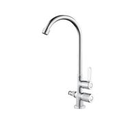 SXWYLZ Rubinetto Solo per Acqua Fredda Rubinetto Esterno Antigelo Rotazione a 360° con Deviatore da 1/2 Rubinetti Giardino Doppia Uscita Doppia Maniglia,Cromo