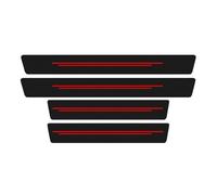SXXTS 4 Pezzi Adesivi Pedale del Davanzale per Infiniti QX56 2004-2010(223), Striscia di Protezione Battitacco Portiera Fibra Carbonio Accessori,Red-1