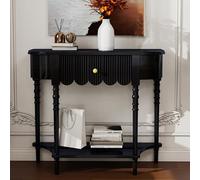 SXYCKRUI Consolle Ingresso Moderno a Due Ripiani, Piccola Tavolo Consolle con Spazio Contenitore per Soggiorno, Corridoio e Ingresso, Facile da Montare(Black,90 * 30 * 88 cm/35 * 12 * 35 in)