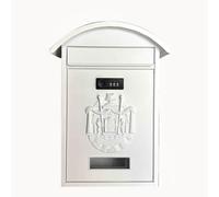 SXYCXJB Cassetta postale da parete con serratura a combinazione, cassetta postale di sicurezza, cassetta postale sicura da appendere, in ghisa, per uso domestico e aziendale (bianco)