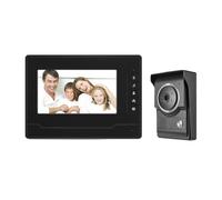 SXYGYWA Videocamera Campanelli Videocitofono Da 7 Pollici Con Monitor, Kit Videocamera Videocitofono Supporto Sblocco, Monitoraggio, Citofono Bidirezionale For Villa Appartamento Ufficio Casa(Black)
