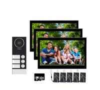 SXYGYWA Videocamera Campanelli Videocitofono Wi-Fi Smart Touch Da 7/10 Pollici Tuya 3 Unità Opzionale, Campanello Antipioggia, Telecamera, Videocitofono For Appartamento(3 10inchB)